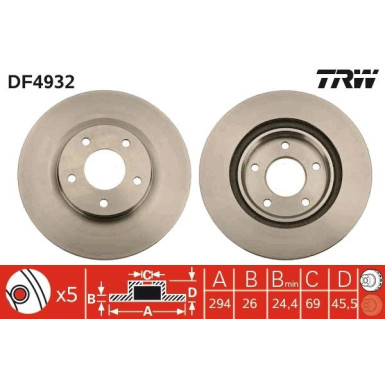 TRW | Bremsscheibe | DF4932