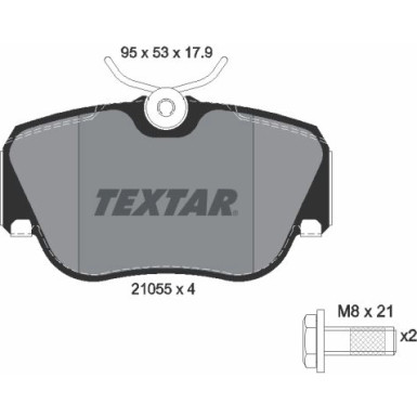 Textar | Bremsbelagsatz, Scheibenbremse | 2105503