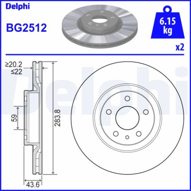 Delphi | Bremsscheibe | BG2512