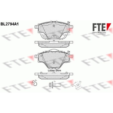 FTE | Bremsbelagsatz, Scheibenbremse | 9010987