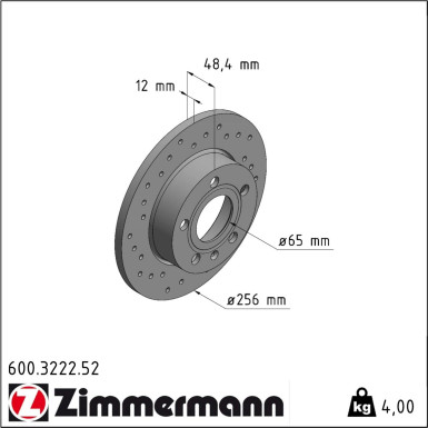 Zimmermann | Bremsscheibe | 600.3222.52