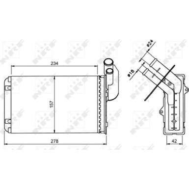 NRF | Wärmetauscher, Innenraumheizung | 58836