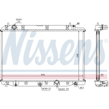 Nissens | Kühler, Motorkühlung | 68602A