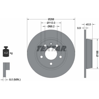 Textar | Bremsscheibe | 92074303