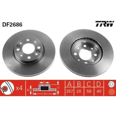 TRW | Bremsscheibe | DF2686