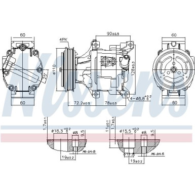 Nissens | Kompressor, Klimaanlage | 890079