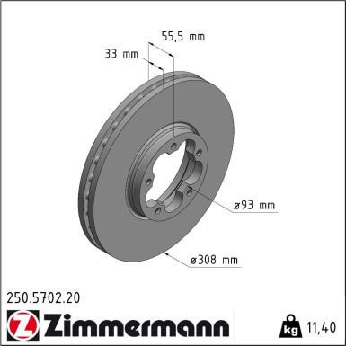 Zimmermann | Bremsscheibe | 250.5702.20