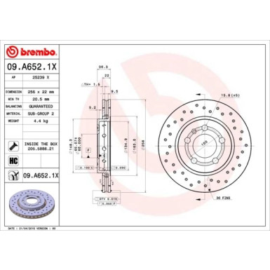 Brembo | Bremsscheibe | 09.A652.1X