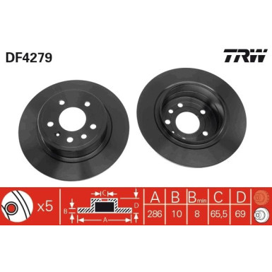 TRW | Bremsscheibe | DF4279