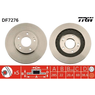 TRW | Bremsscheibe | DF7276