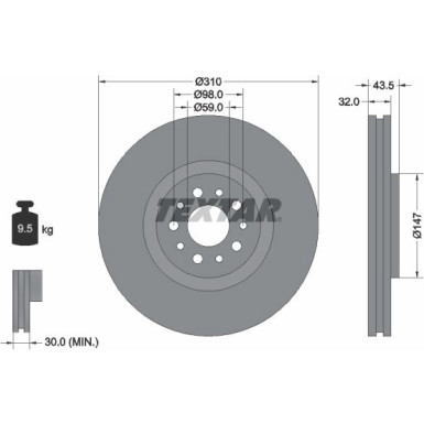 Textar | Bremsscheibe | 92118100