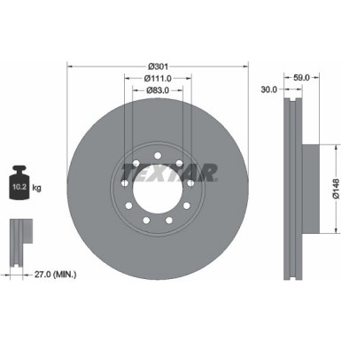 Textar | Bremsscheibe | 93177603