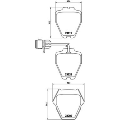 Brembo | Bremsbelagsatz, Scheibenbremse | P 85 054