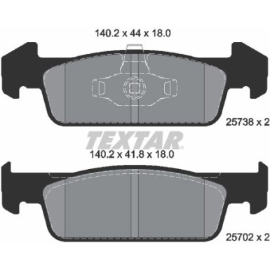 Textar | Bremsbelagsatz, Scheibenbremse | 2573801