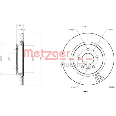 Metzger | Bremsscheibe | 6110808