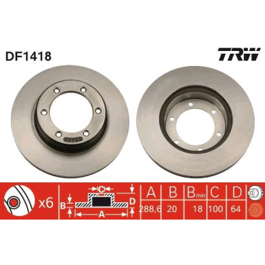 TRW | Bremsscheibe | DF1418