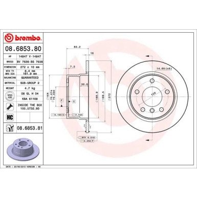 Brembo | Bremsscheibe | 08.6853.81