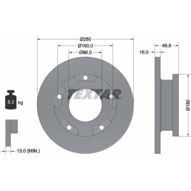 Textar | Bremsscheibe | 92159103