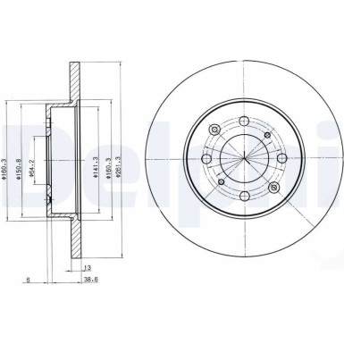 Delphi | Bremsscheibe | BG3262