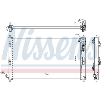 Nissens | Kühler, Motorkühlung | 628952