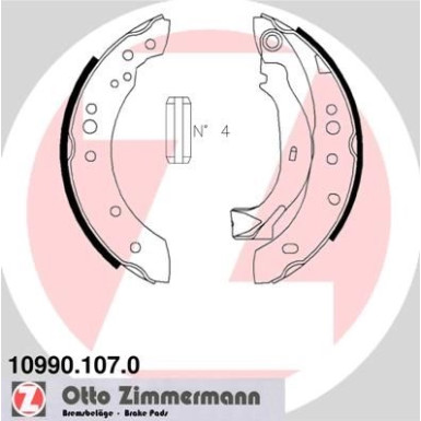 Zimmermann | Bremsbackensatz | 10990.107.0