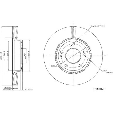 Metzger | Bremsscheibe | 6110076