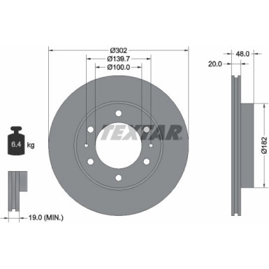 Textar | Bremsscheibe | 92080400