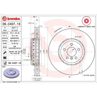 Brembo | Bremsscheibe | 09.C407.13