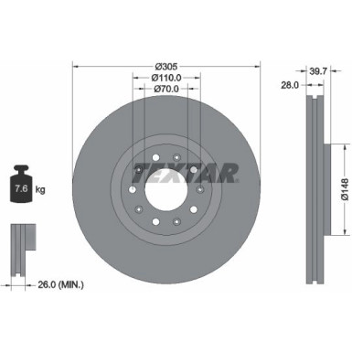 Textar | Bremsscheibe | 92220803