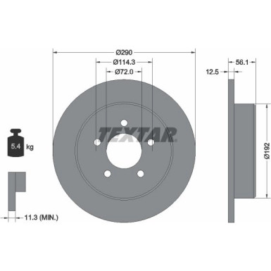 Textar | Bremsscheibe | 92108400