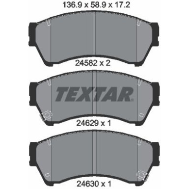 Textar | Bremsbelagsatz, Scheibenbremse | 2458202