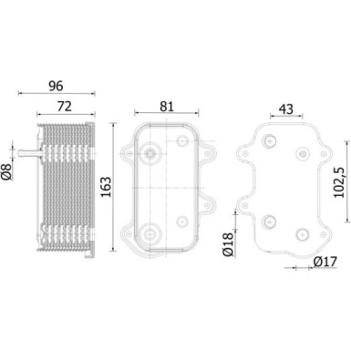 Mahle | Ölkühler, Motoröl | CLC 282 000S