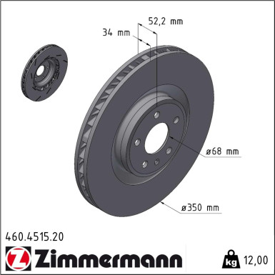 Zimmermann | Bremsscheibe | 460.4515.20