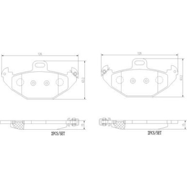 Brembo | Bremsbelagsatz, Scheibenbremse | P 68 021