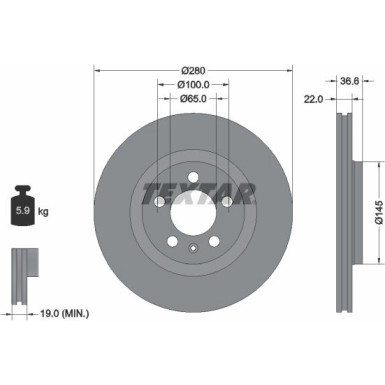 Textar | Bremsscheibe | 92082305