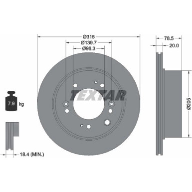 Textar | Bremsscheibe | 92205000