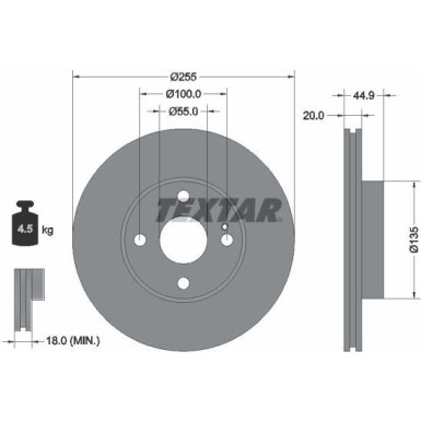 Textar | Bremsscheibe | 92096800