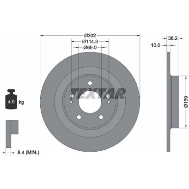 Textar | Bremsscheibe | 92267403