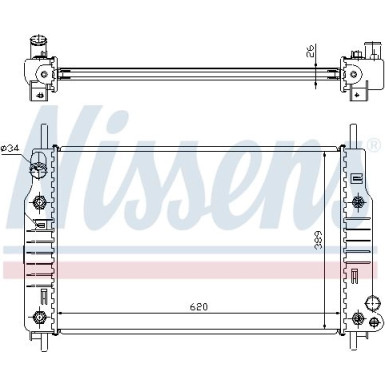 Nissens | Kühler, Motorkühlung | 62105