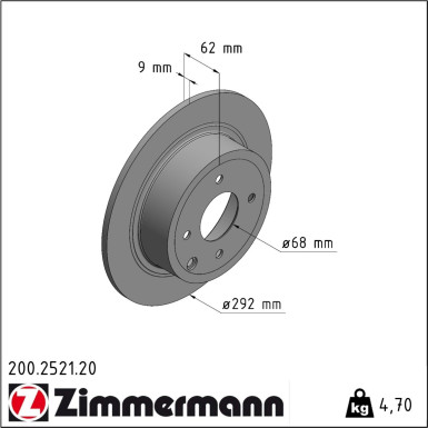 Zimmermann | Bremsscheibe | 200.2521.20