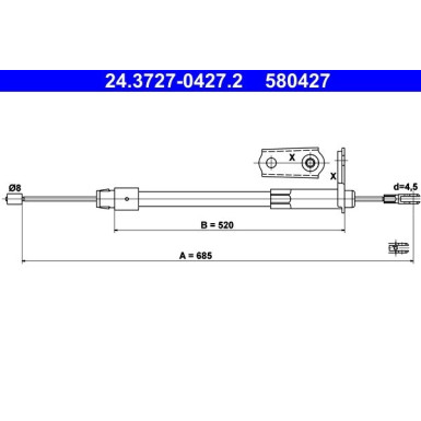 ATE | Seilzug, Feststellbremse | 24.3727-0427.2