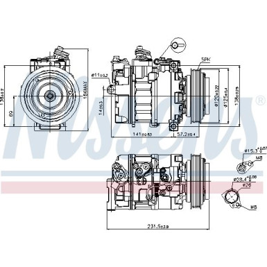 Nissens | Kompressor, Klimaanlage | 89231