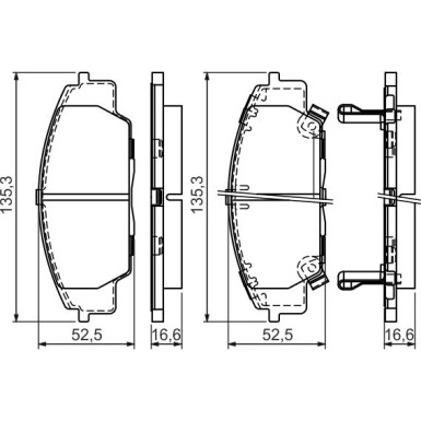 BOSCH | Bremsbelagsatz, Scheibenbremse | 0 986 494 311