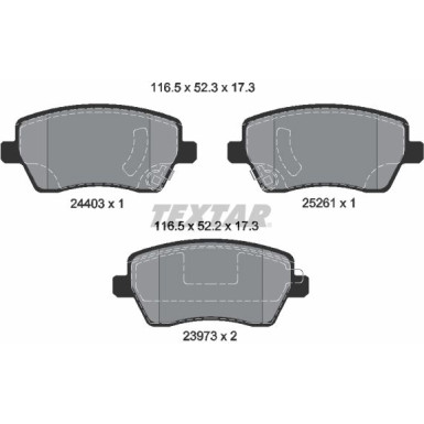 Textar | Bremsbelagsatz, Scheibenbremse | 2440301