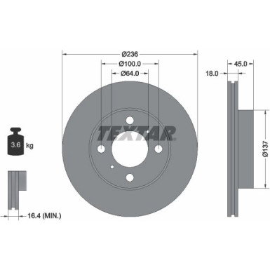 Textar | Bremsscheibe | 92089400