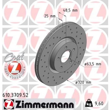 Zimmermann | Bremsscheibe | 610.3709.52