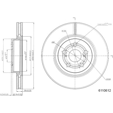 Metzger | Bremsscheibe | 6110612