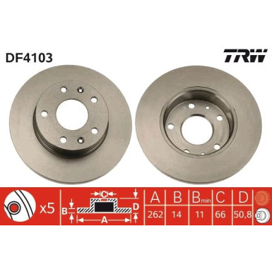 TRW | Bremsscheibe | DF4103