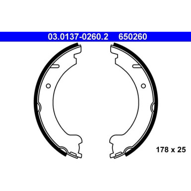 ATE | Bremsbackensatz, Feststellbremse | 03.0137-0260.2