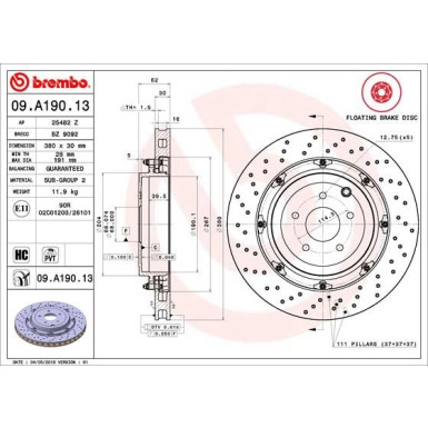 Brembo | Bremsscheibe | 09.A190.13